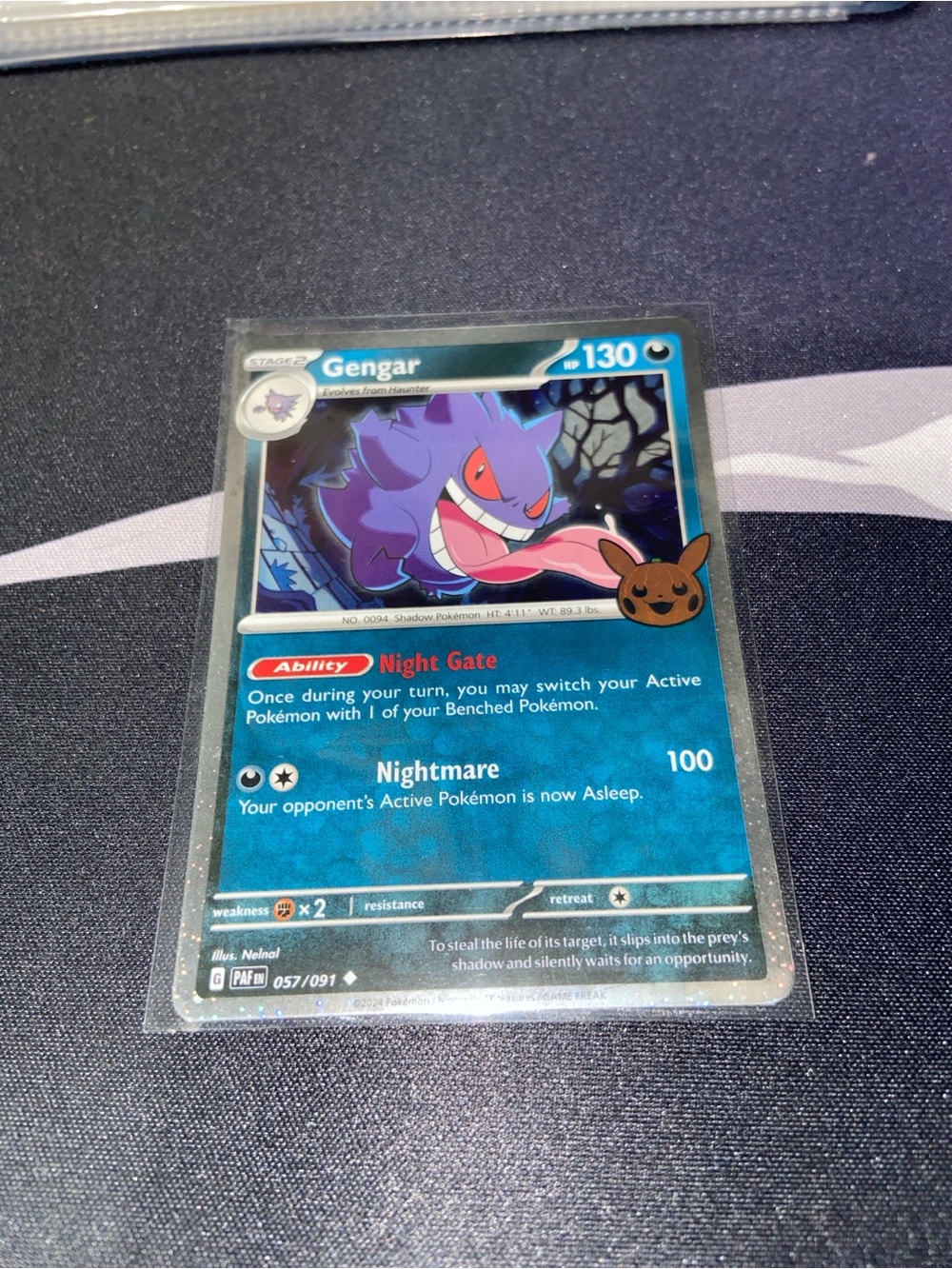 Gengar Pokémon Trading Card (057/091)2024 Trick or Trade BOOster Bundle Cosmo H